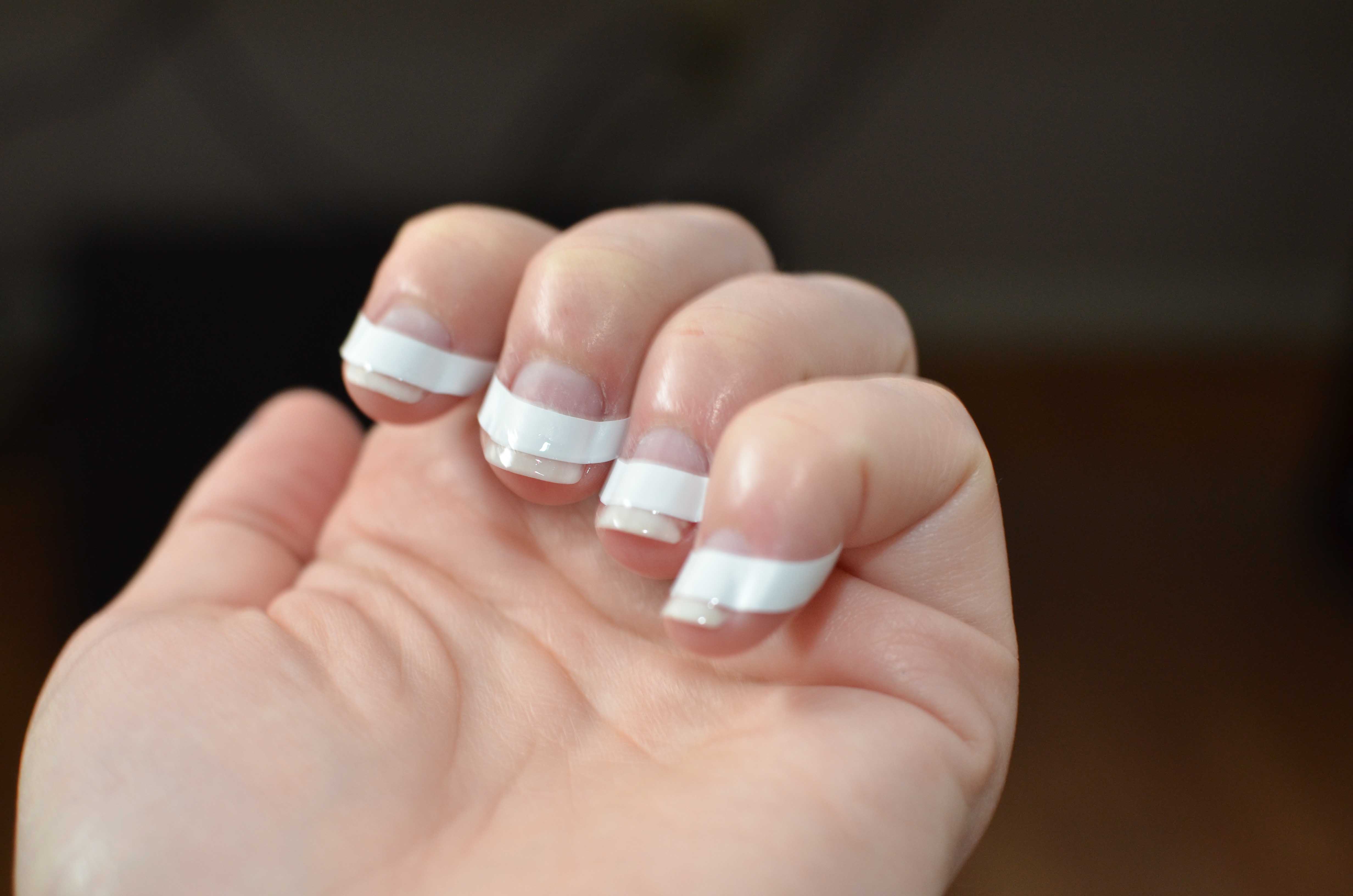 Diy French Tip Gel Shellac Nails Warfieldfamily