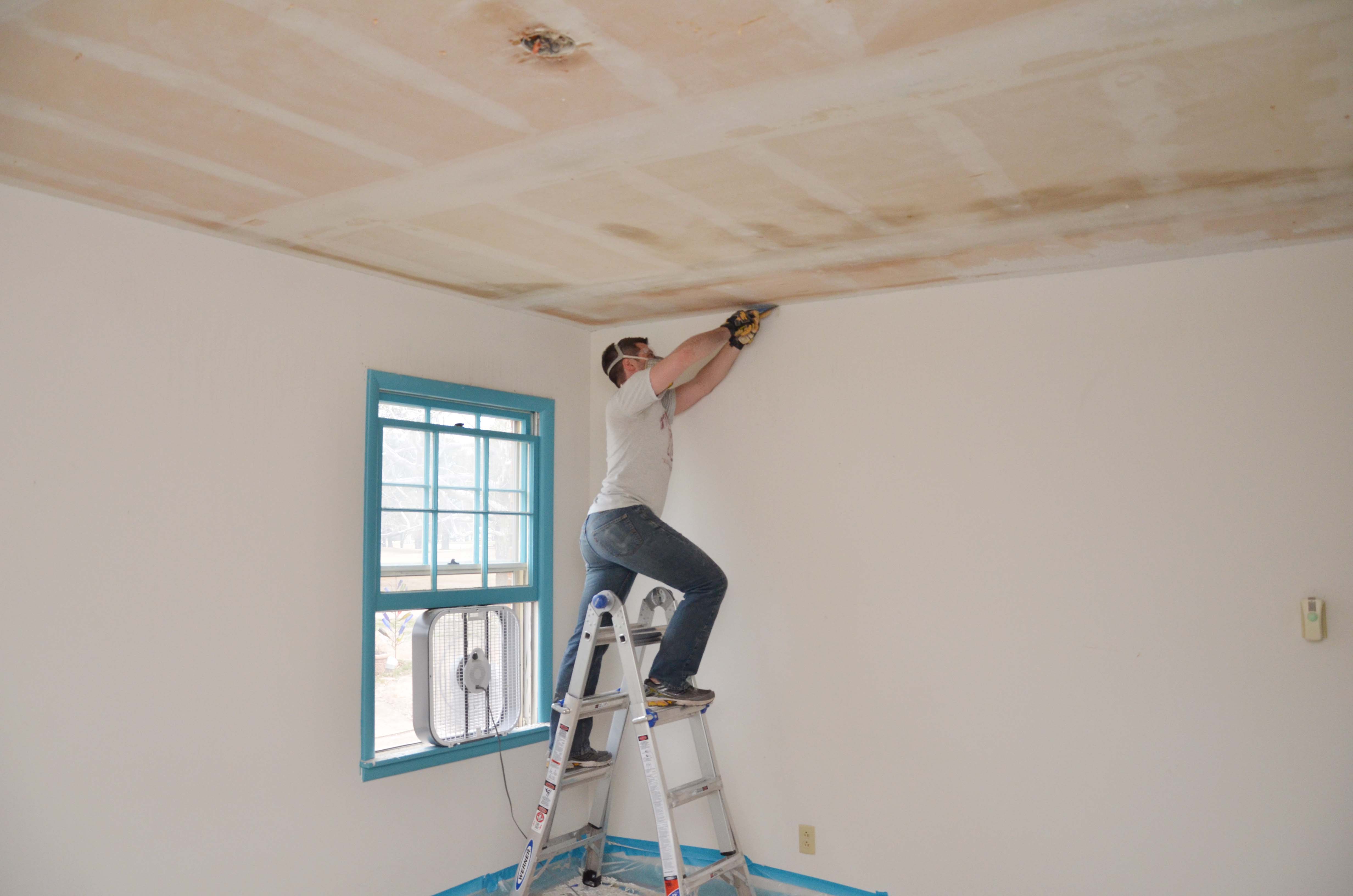 How To Scrape Painted Popcorn Ceilings And Baby Room Update